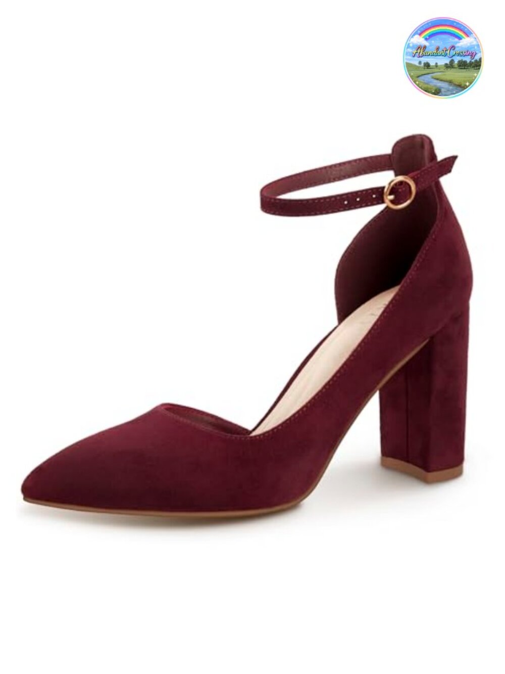 Women's Closed Toe Chunky Block Heel Ankle Strap Pumps Party Wedding Heels